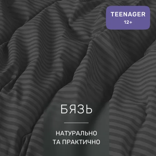Комплект постельного белья Бязь TEENAGER 17-0611 Stripe Black - 2