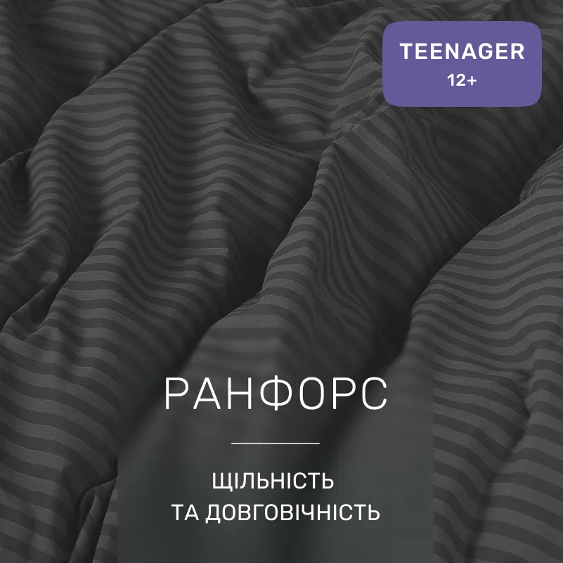 Комплект постельного белья Ranforce Elite TEENAGER 17-0611 Stripe Black - 1