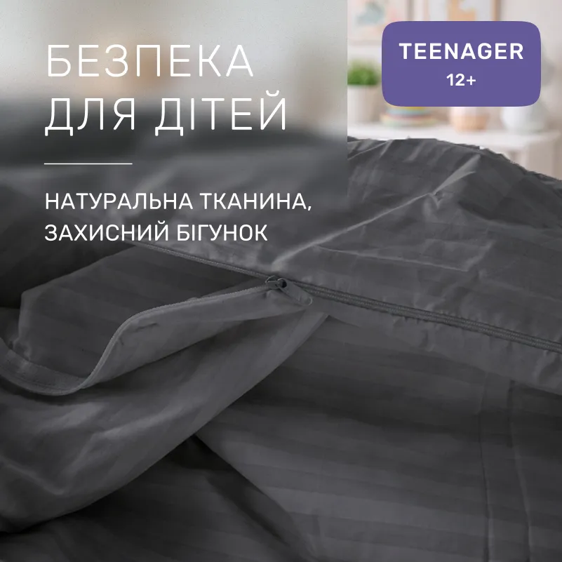 Комплект постельного белья Бязь TEENAGER 17-0611 Stripe Black - 2
