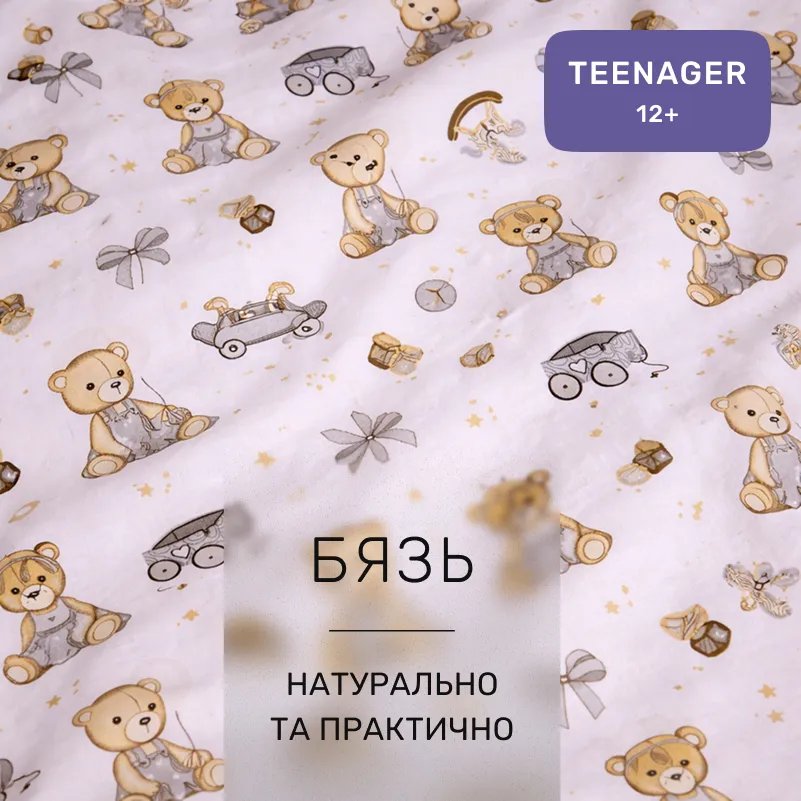 Комплект постельного белья Бязь TEENAGER 17-0917 Little Teddy gray - 1