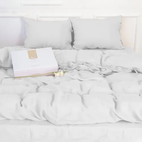 Комплект постільної білизни Льон Natural Linen "Winter flower" - 3