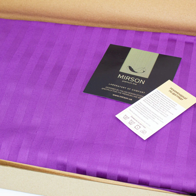Простынь на резинке Satin Stripe 30-0009 Purple - 7