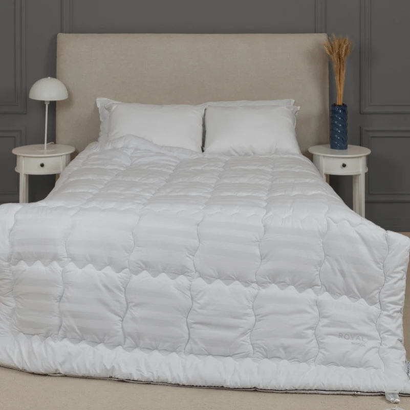 Ковдра вовняна Royal Pearl Hand Made Italy №0346 вовна сатин жаккард (демі) - 6