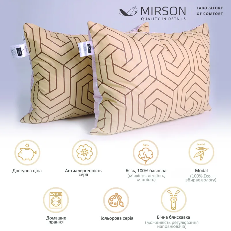 Набор антиаллергенных подушек Сolor Fun Line Geometry №4005 Tencel бязь (средние) - 1