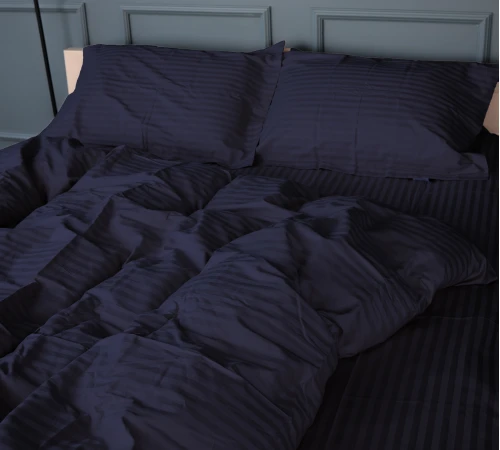 Підковдра Satin Stripe 30-0021 Dark Blue