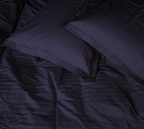 Простирадло на гумці Satin Stripe 30-0021 Dark Blue - висота 25 см (дитячі 10 см) - 2