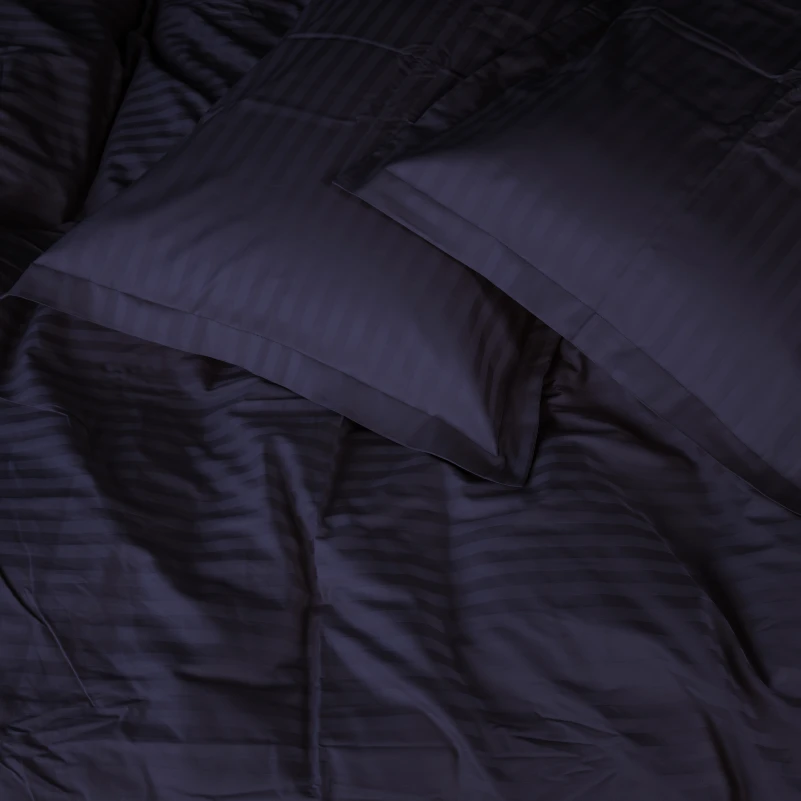 Простынь на резинке Satin Stripe 30-0021 Dark Blue - 1