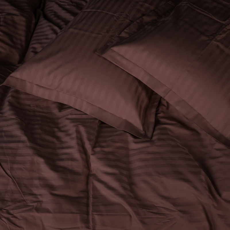 Постельное белье Satin Stripe 30-0006 Dark Brown