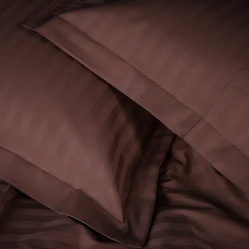 Постельное белье Satin Stripe 30-0006 Dark Brown - 3