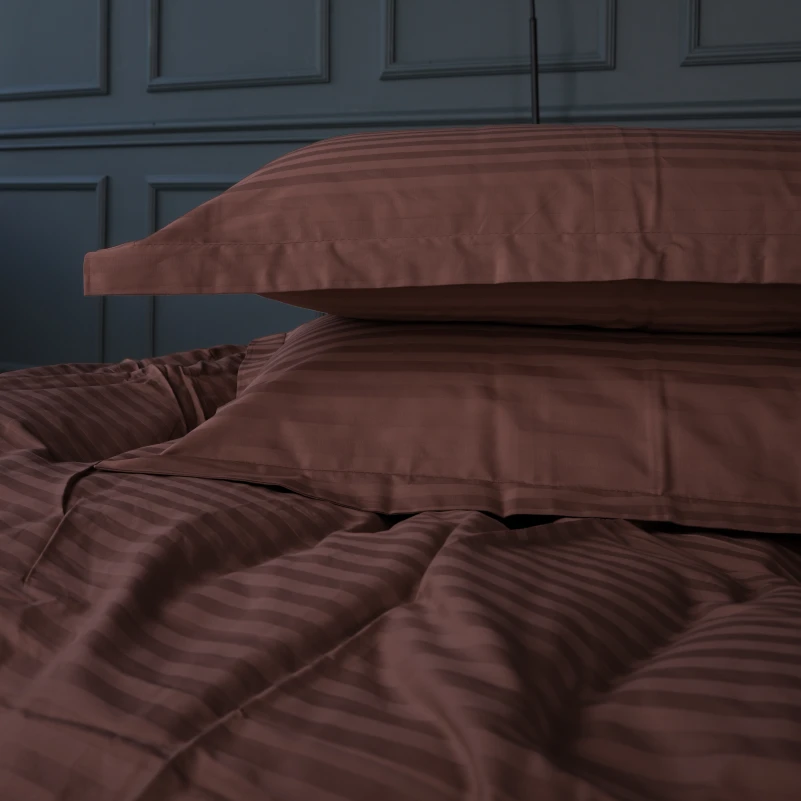 Постельное белье Satin Stripe 30-0006 Dark Brown - 4