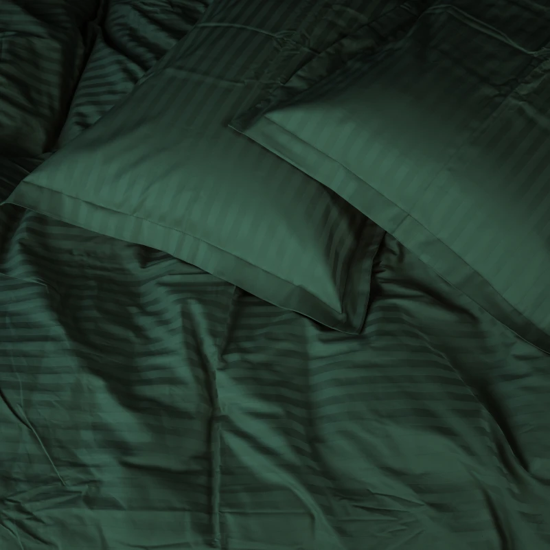 Простынь на резинке Satin Stripe 30-0017 Green - 2