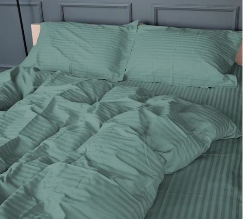 Постільна білизна Satin Stripe 30-0015 Green Wave - 2