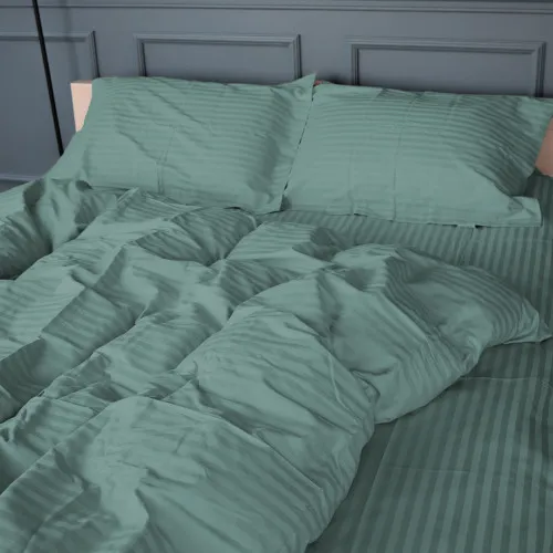 Постельное белье Satin Stripe 30-0015 Green Wave - 2