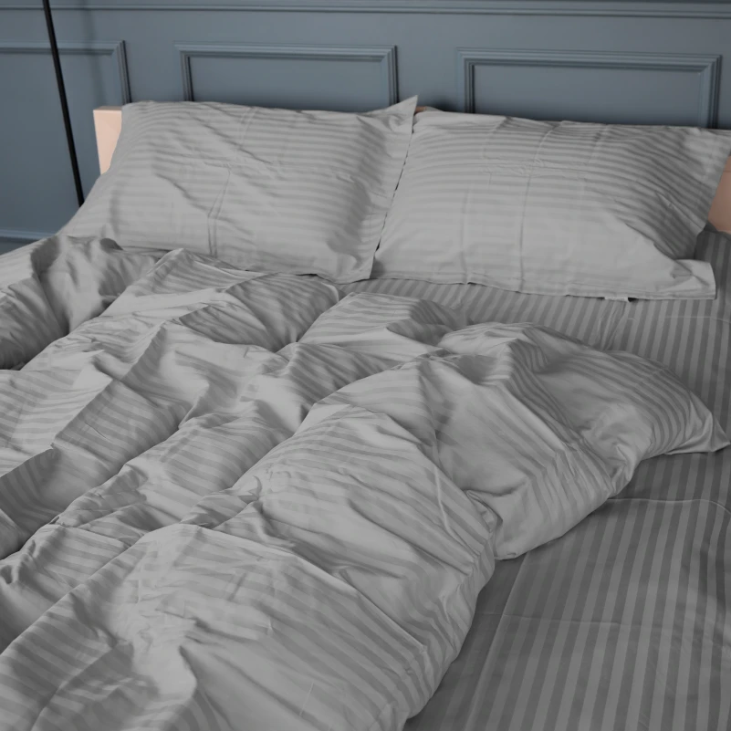 Постельное белье Satin Stripe 30-0010 Light Gray - 1