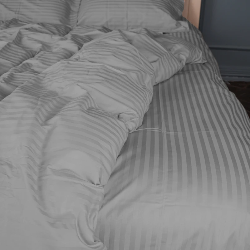 Постельное белье Satin Stripe 30-0010 Light Gray - 2