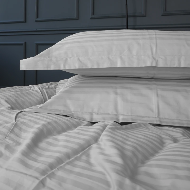 Постельное белье Satin Stripe 30-0010 Light Gray - 5