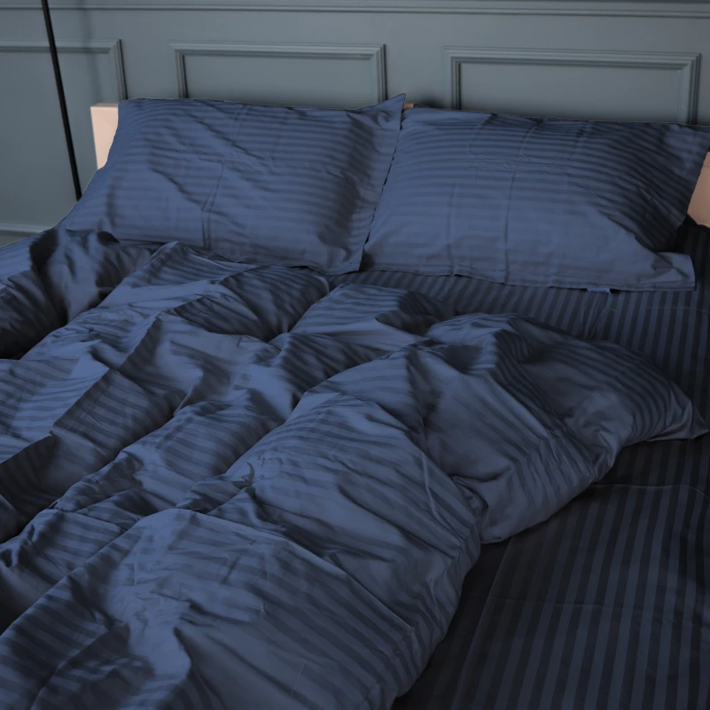 Постельное белье Satin Stripe 30-0020 Smoky Blue - 1