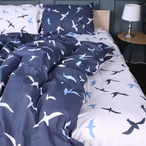 Комплект постільної білизни Бязь 17-0825 Flying birds blue - 3
