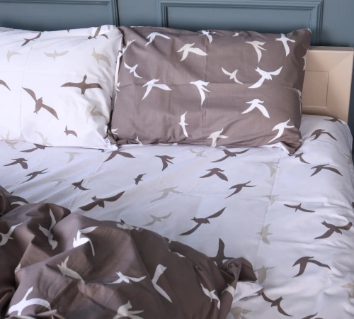Наволочка Бязь 17-0826 Flying birds brown - 2