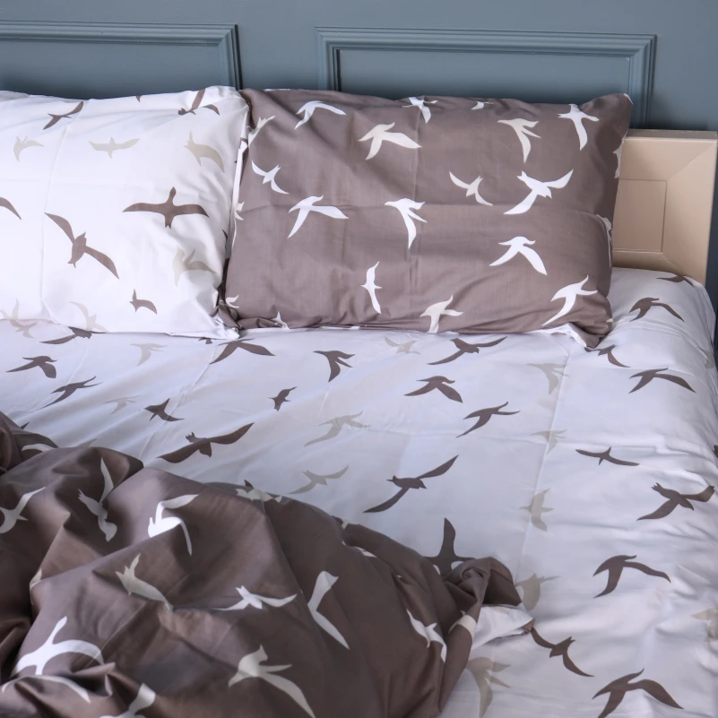 Комплект постільної білизни Бязь 17-0826 Flying birds brown - 3