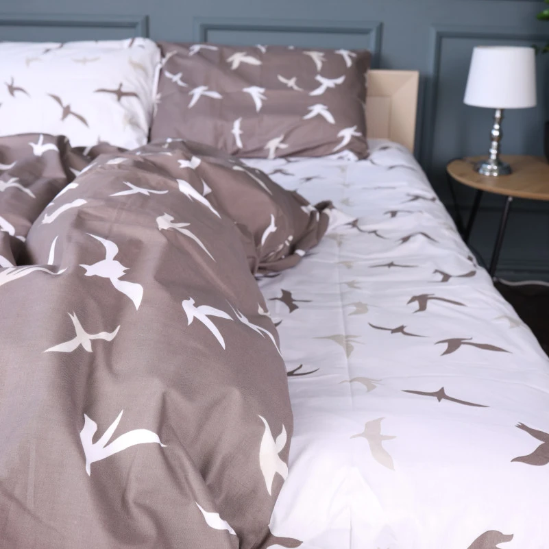 Комплект постільної білизни Бязь 17-0826 Flying birds brown - 2
