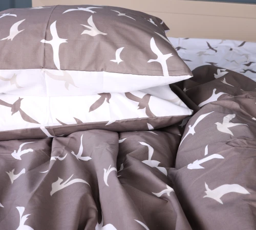 Комплект постільної білизни Бязь 17-0826 Flying birds brown - 2
