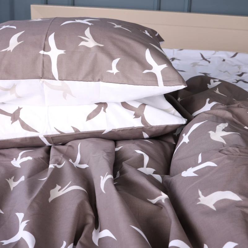 Комплект постільної білизни Бязь 17-0826 Flying birds brown - 1
