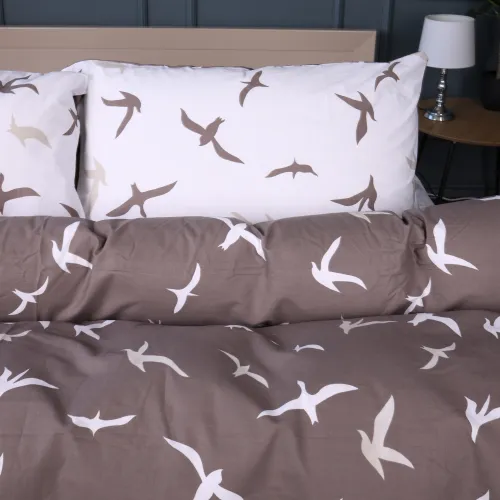 Комплект постільної білизни Ranforce Elite 17-0826 Flying birds brown - 3