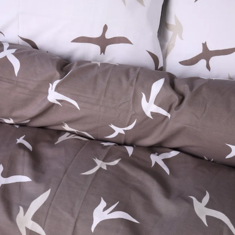 Комплект постільної білизни Ranforce Elite 17-0826 Flying birds brown - 1