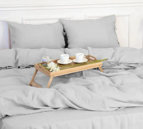 Простирадло на гумці Льон Natural Linen "Caspian" - висота 25 см (дитячі 10 см)