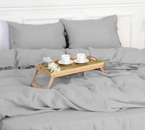 Простирадло на гумці Льон Natural Linen "Jasmine" - висота 25 см (дитячі 10 см)