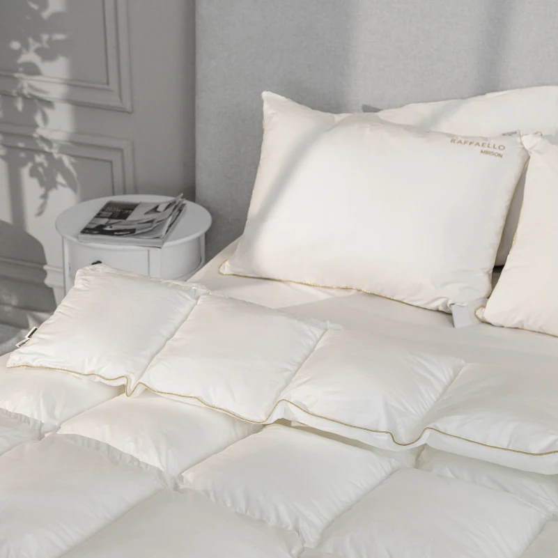 Одеяло пуховое кассетное Raffaello White №063 90% белый пух Standart / 10% перо тик Premium (зимнее+) - 10