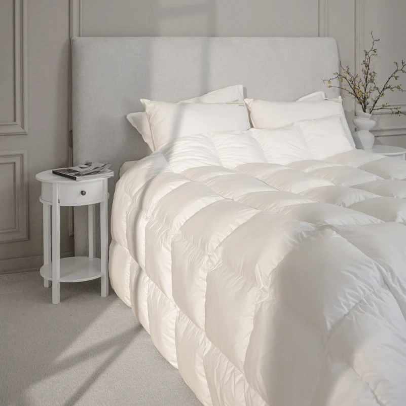 Одеяло пуховое кассетное Raffaello White №063 90% белый пух Standart / 10% перо тик Premium (зимнее+) - 9