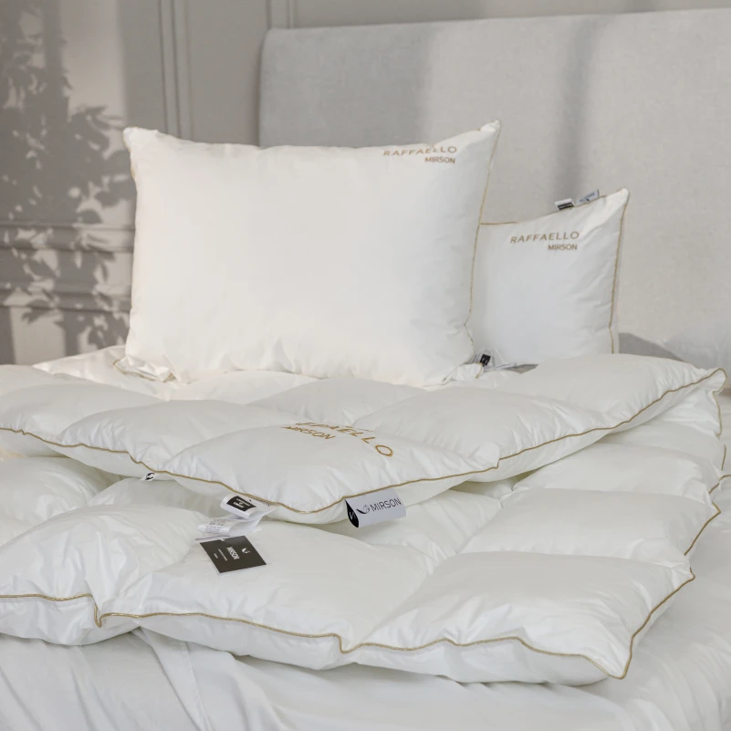 Одеяло пуховое кассетное Raffaello White №063 90% белый пух Standart / 10% перо тик Premium (зимнее+) - 16