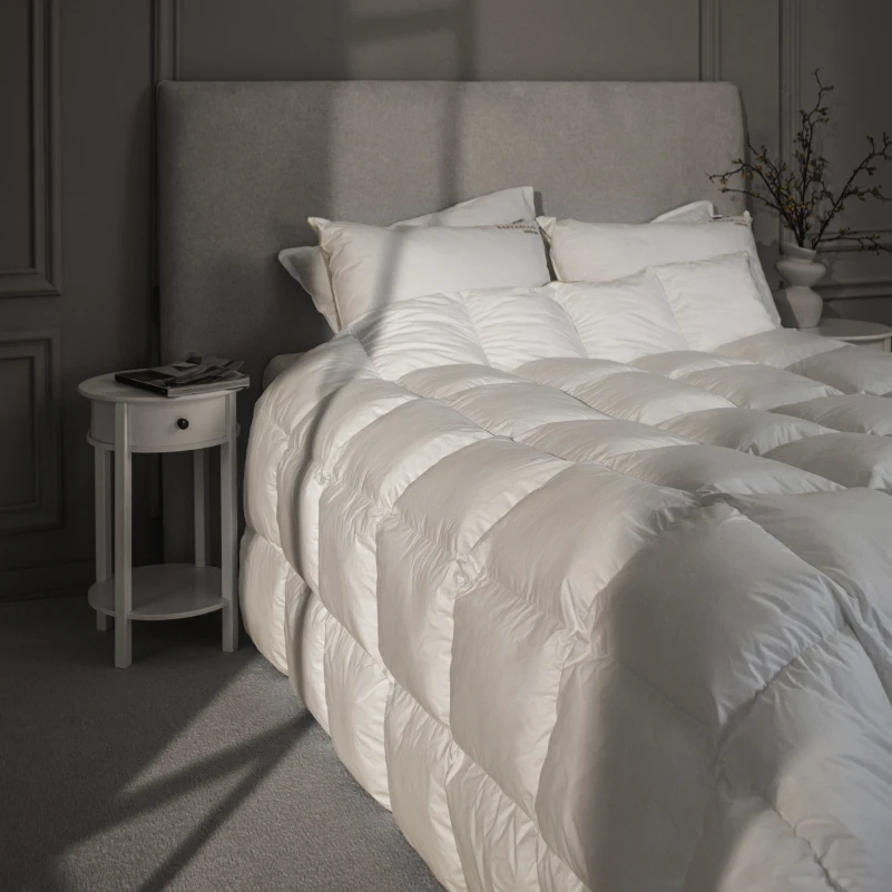 Одеяло пуховое кассетное Raffaello №053 90% серый пух Standart / 10% перо тик Premium (зимнее+) - 13