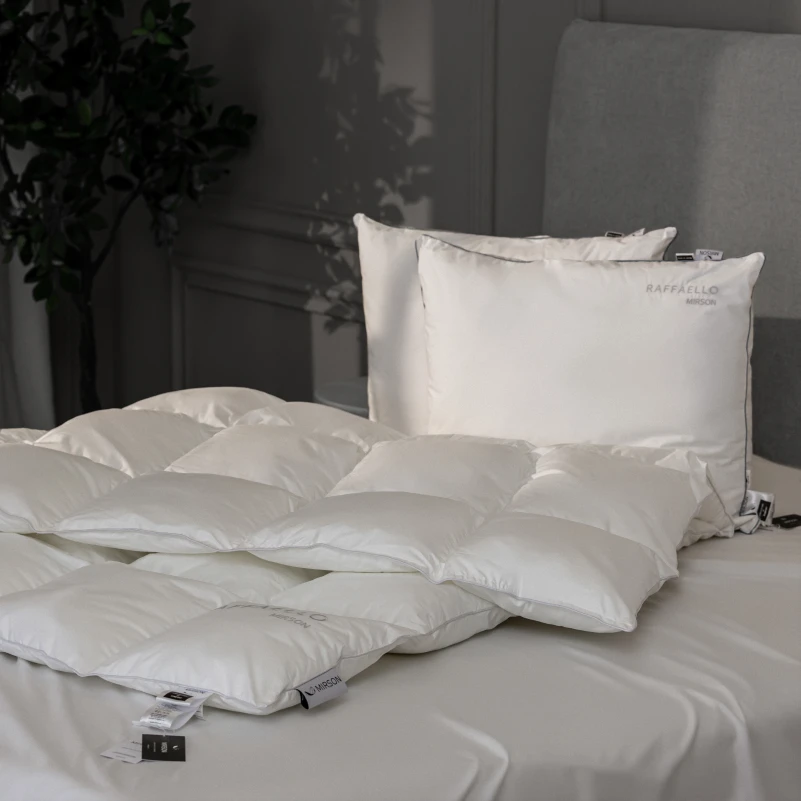 Одеяло пуховое кассетное Raffaello №053 90% серый пух Standart / 10% перо тик Premium (зимнее+) - 6