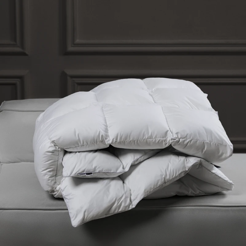 Одеяло пуховое кассетное Raffaello №053 90% серый пух Standart / 10% перо тик Premium (зимнее+) - 9