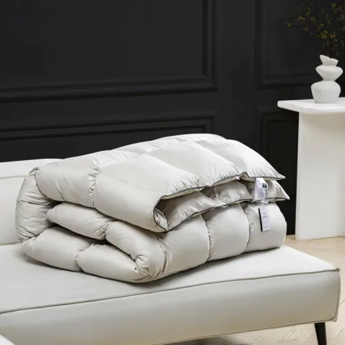 Ковдра пухова Silver Cloud №065 90% сірий пух Premium / 10% перо сатин (демі)