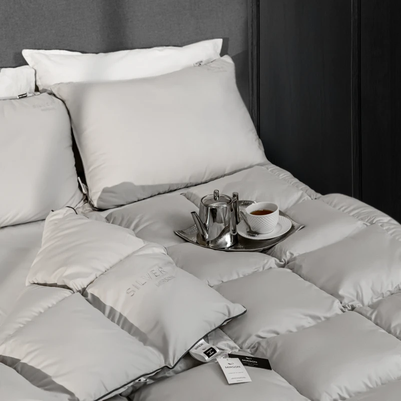 Ковдра пухова Silver Cloud №067 90% сірий пух Premium / 10% перо сатин (зима+) - 9