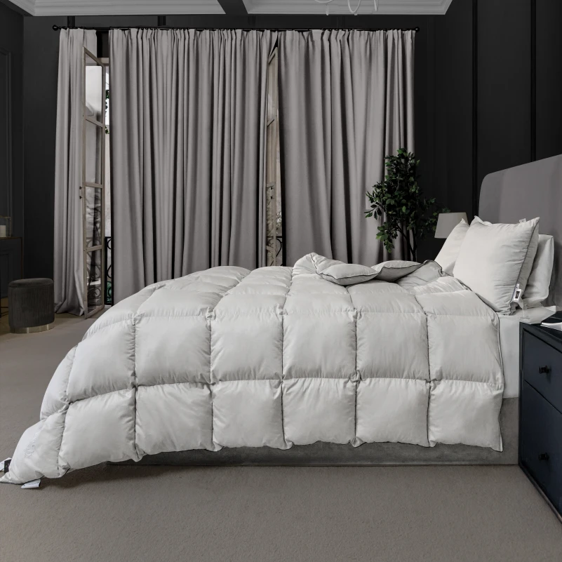 Ковдра пухова Silver Cloud №067 90% сірий пух Premium / 10% перо сатин (зима+) - 8
