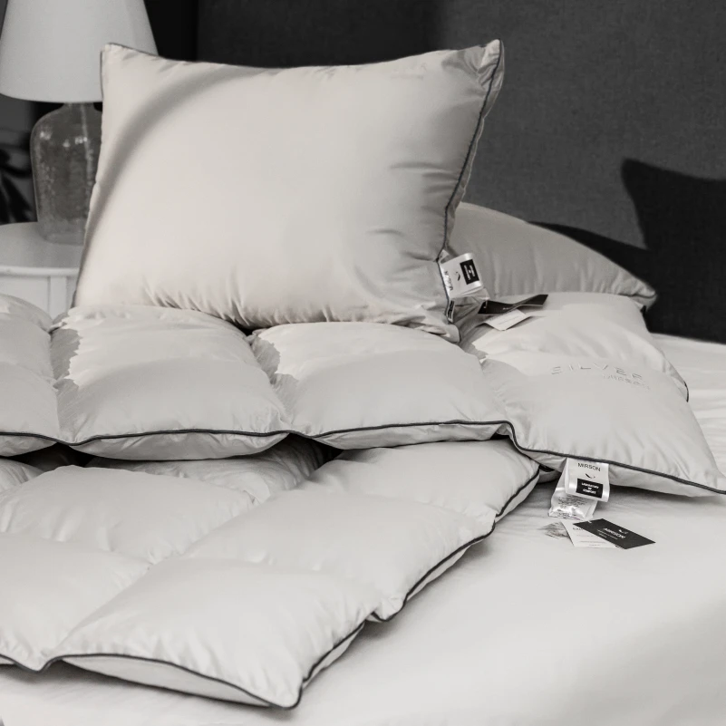 Ковдра пухова Silver Cloud №067 90% сірий пух Premium / 10% перо сатин (зима+) - 10