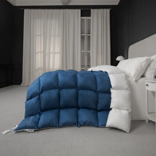 Ковдра пухова касетна Valentino №031 100% пух Premium class тик+сатин (демі)