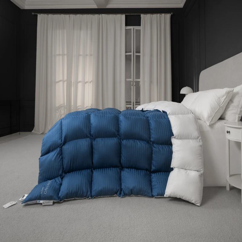 Одеяло пуховое кассетное Valentino №034 100% пух Premium class батист+сатин (зима)