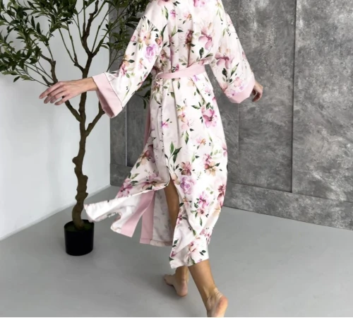 Халат "Silk Blossom" pink - 2