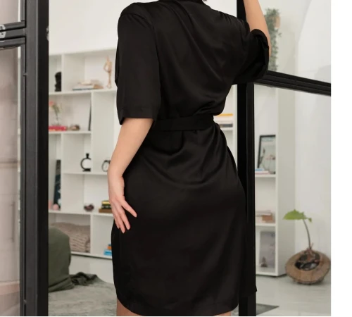 Халат "Silk Aura" black - 2