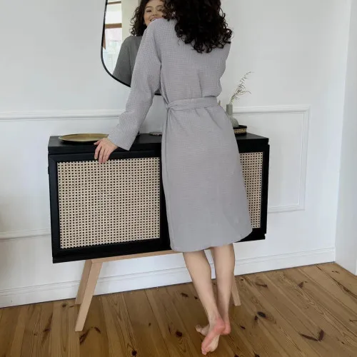 Халат "Soft Waffle long" gray - 2