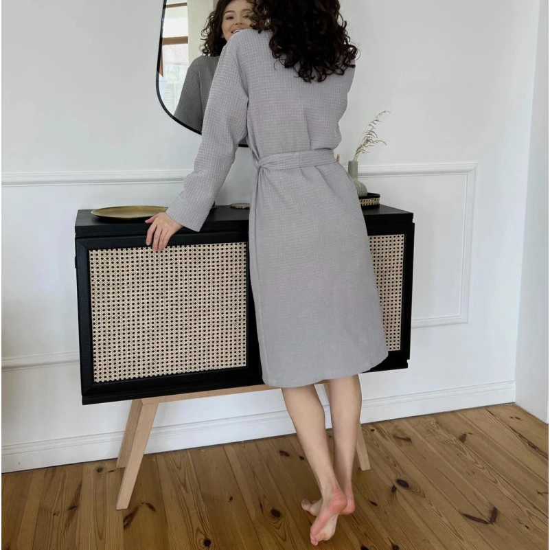 Халат "Soft Waffle long" gray - 1