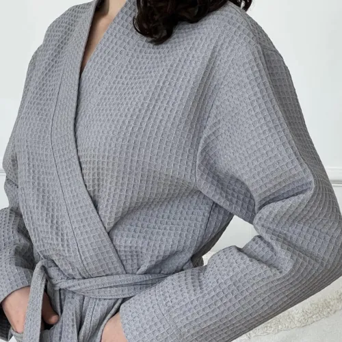 Халат "Soft Waffle long" gray - 3