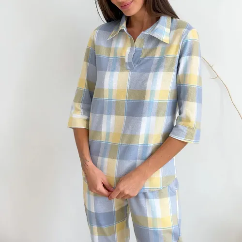 Жіночий костюм "Lazy Mornings" yellow/gray - 2