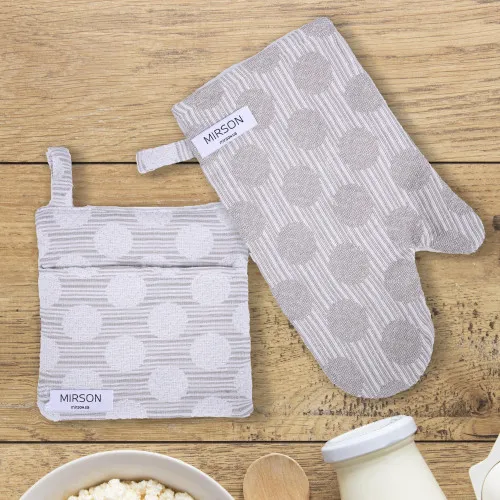 Набор №9003 Ashen (прихватка 1 шт., перчатка 1 шт. , фартук 1 шт) гобелен/вафля - 2